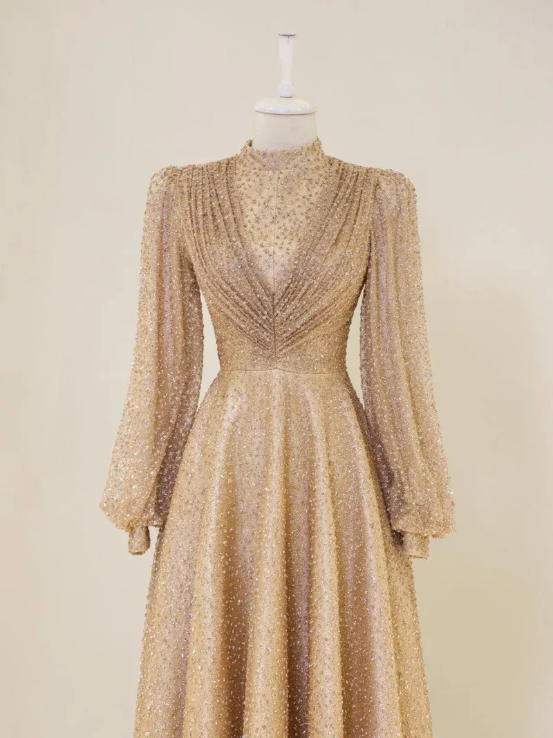 Linda Modest Evening Dress