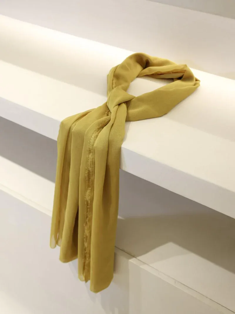 Oil Green Evening Scarf Fabric