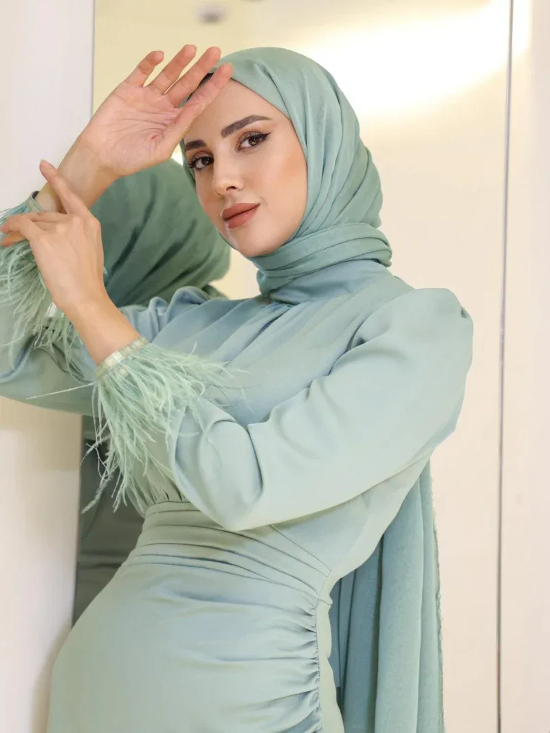 Satin Amanda Modest Evening Dress