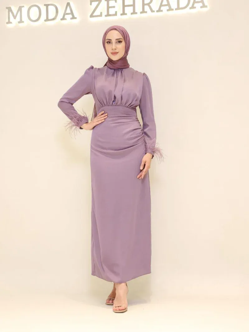 Satin Amanda Modest Evening Dress