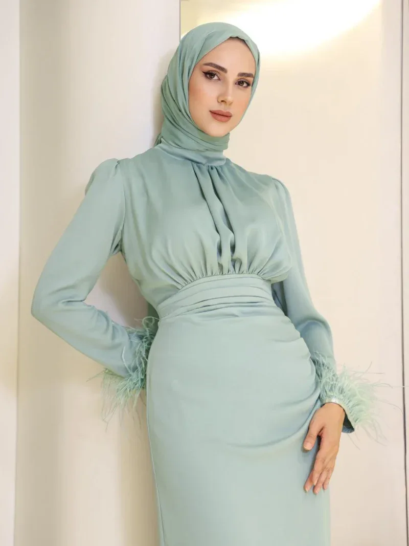 Satin Amanda Modest Evening Dress