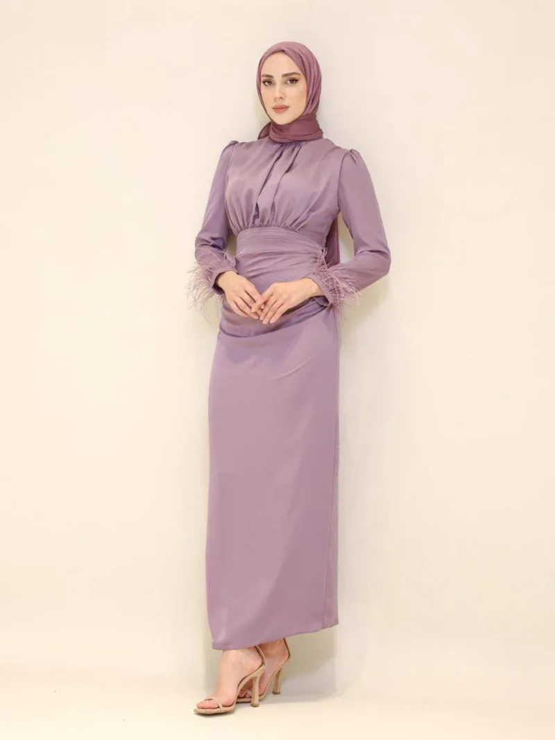 Satin Amanda Modest Evening Dress