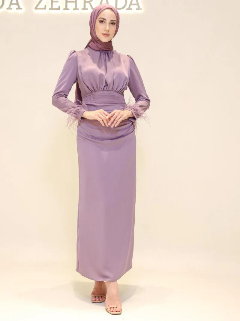Satin Amanda Modest Evening Dress