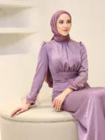 Satin Amanda Modest Evening Dress