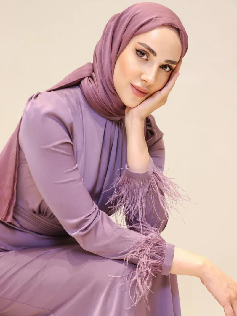 Satin Amanda Modest Evening Dress