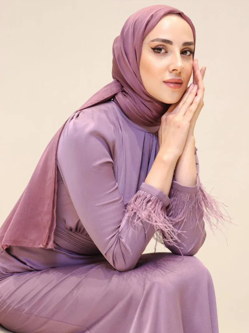 Satin Amanda Modest Evening Dress