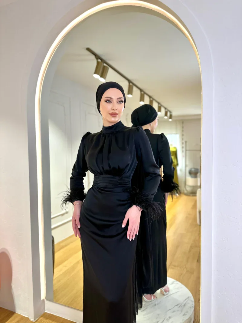 Satin Amanda Modest Evening Dress