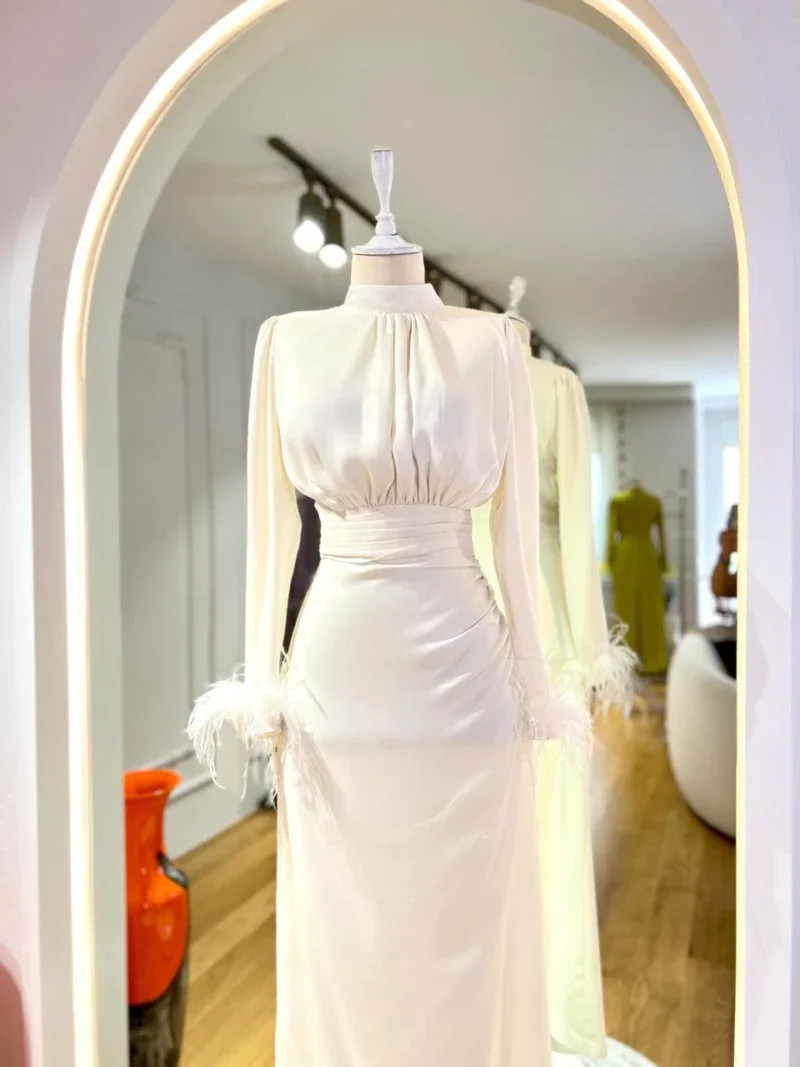 Satin Amanda Modest Evening Dress