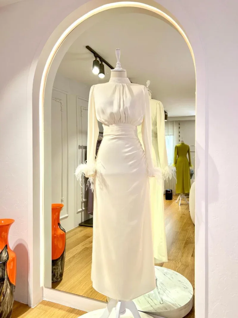 Satin Amanda Modest Evening Dress