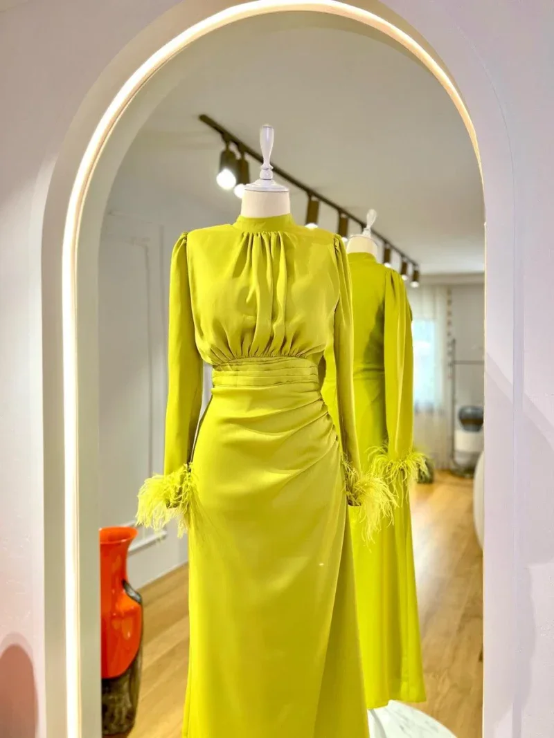 Satin Amanda Modest Evening Dress