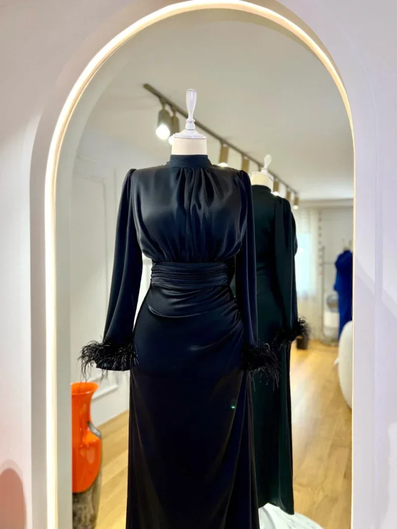 Satin Amanda Modest Evening Dress