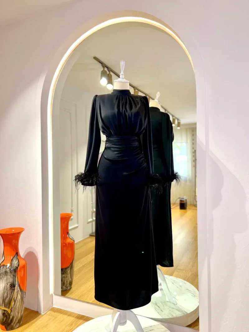 Satin Amanda Modest Evening Dress