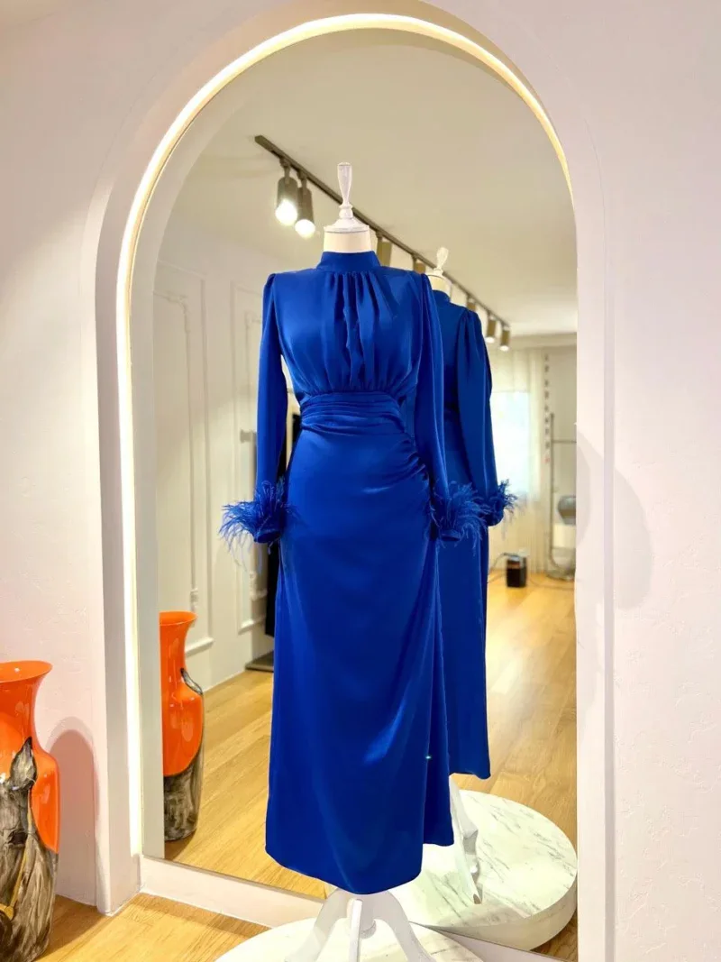 Satin Amanda Modest Evening Dress