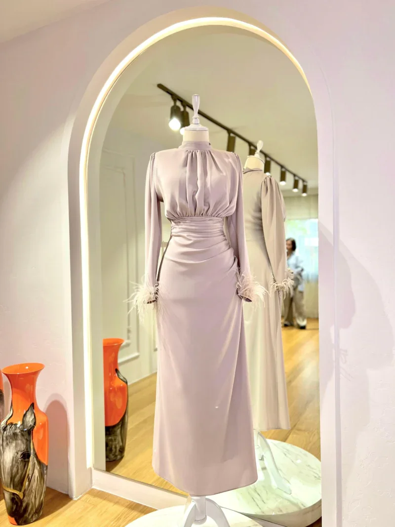 Satin Amanda Modest Evening Dress