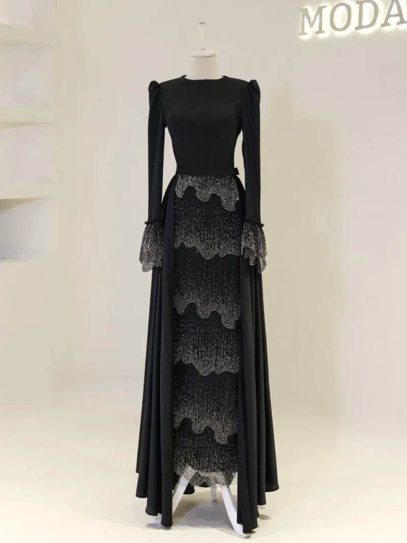Wave Modest Evening Dress