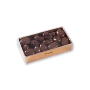 Elegant box of Turkish milk chocolates with shiny coating, perfect as a gift or treat, showcasing authentic Turkish confectionery craftsmanship.