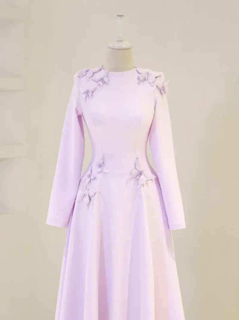 Butterfly Modest Evening Dress