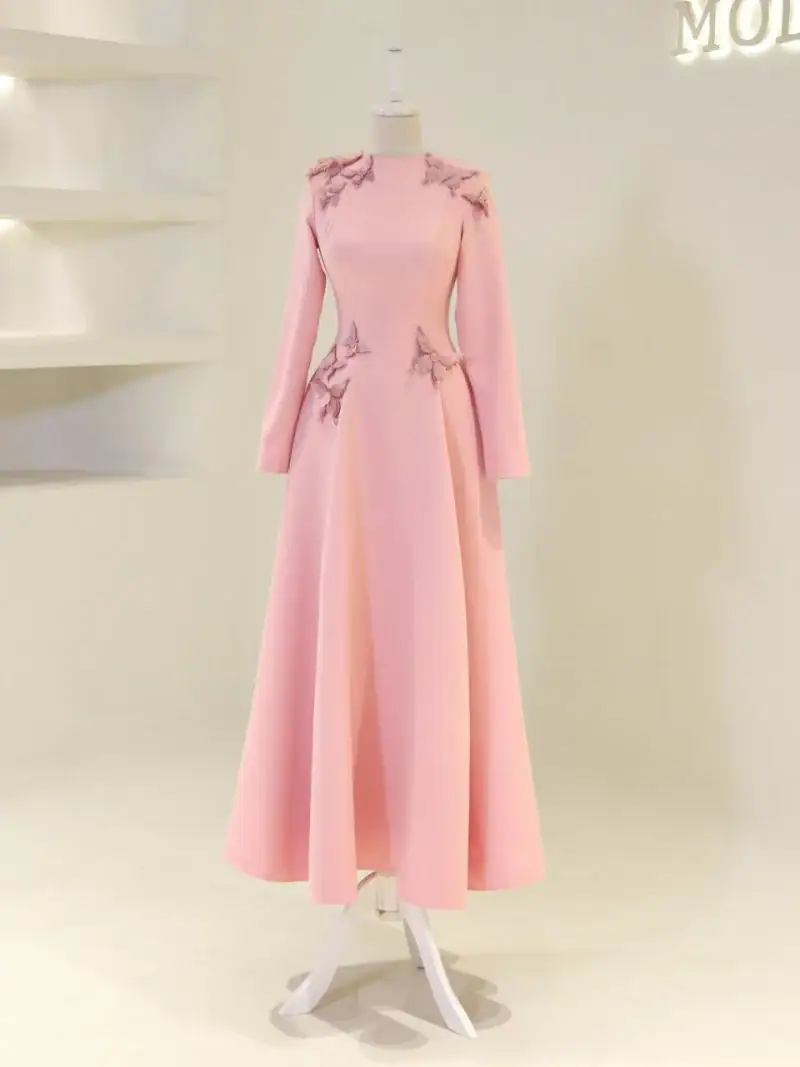 Butterfly Modest Evening Dress