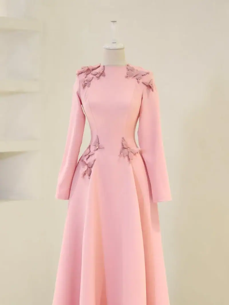 Butterfly Modest Evening Dress