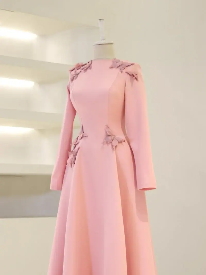 Butterfly Modest Evening Dress