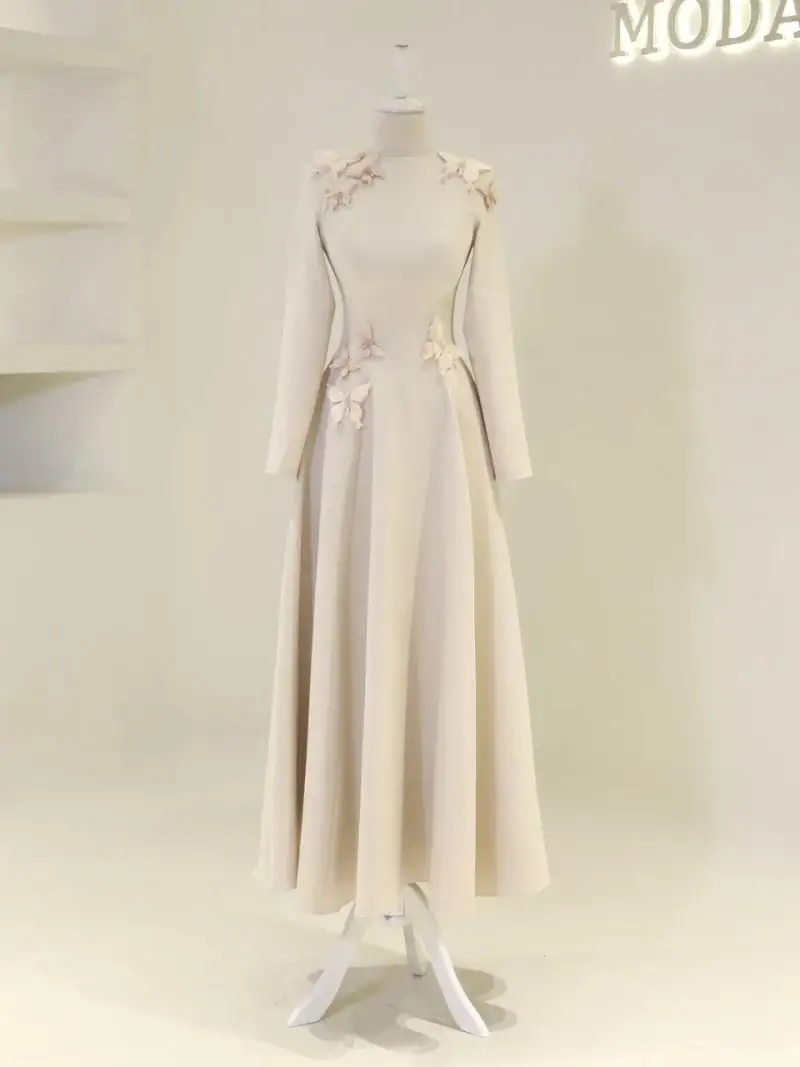 Butterfly Modest Evening Dress