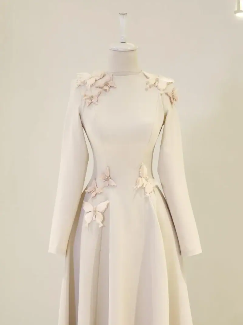 Butterfly Modest Evening Dress