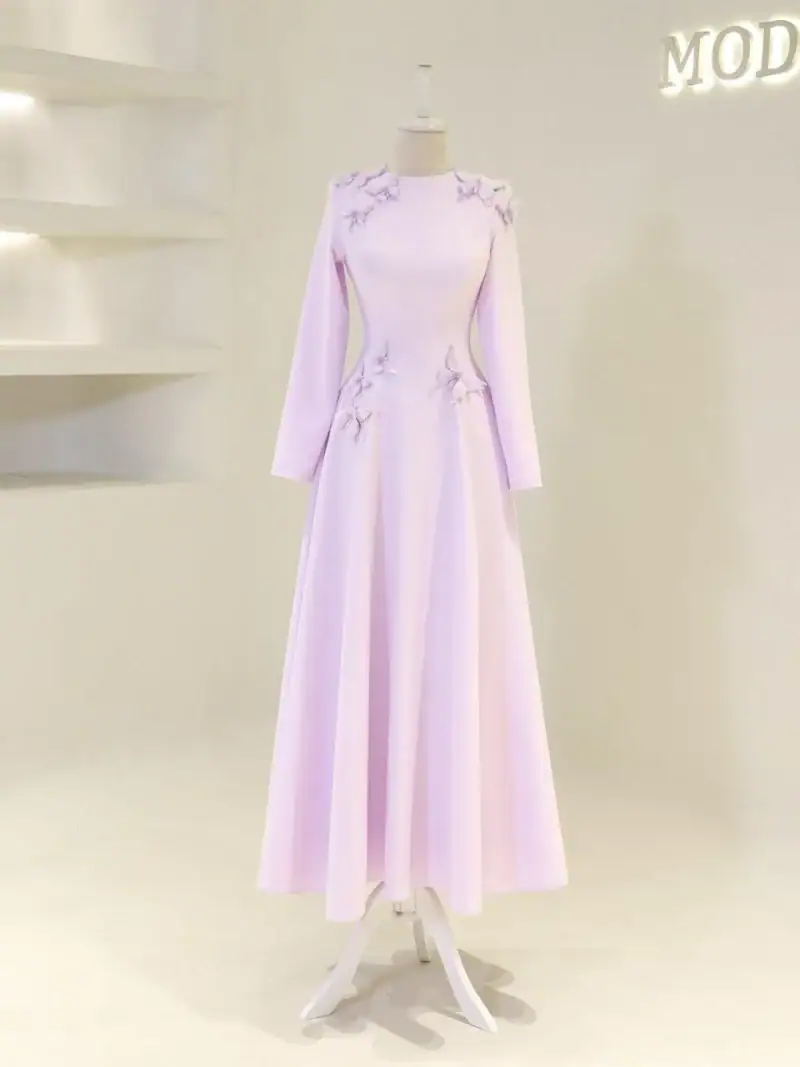 Butterfly Modest Evening Dress