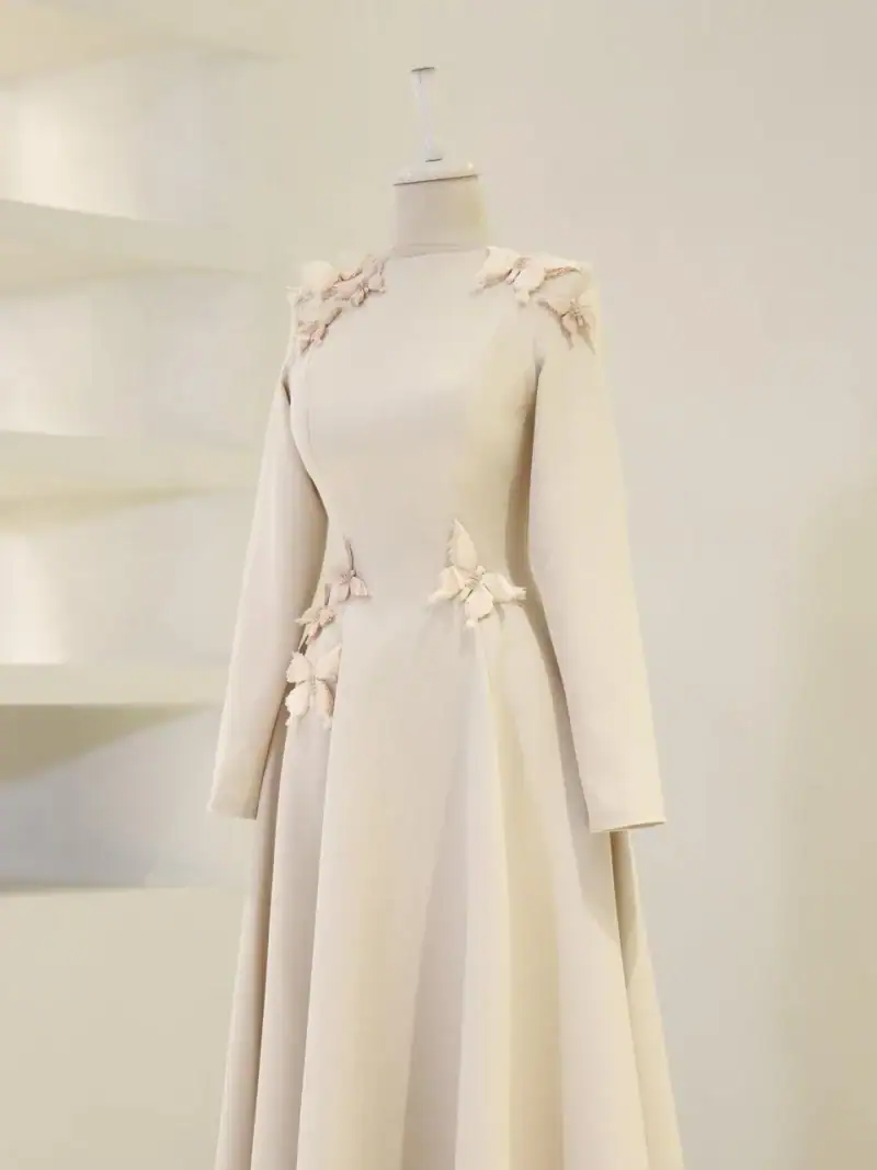 Butterfly Modest Evening Dress
