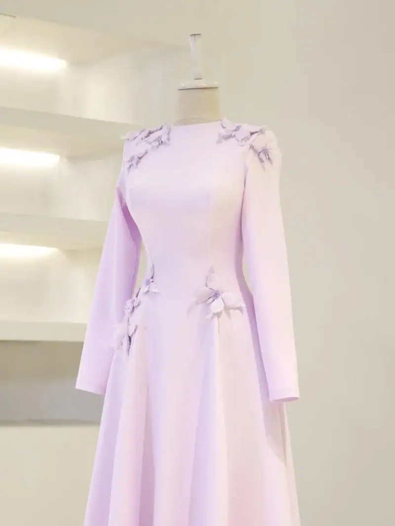 Butterfly Modest Evening Dress