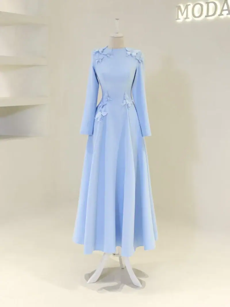 Butterfly Modest Evening Dress