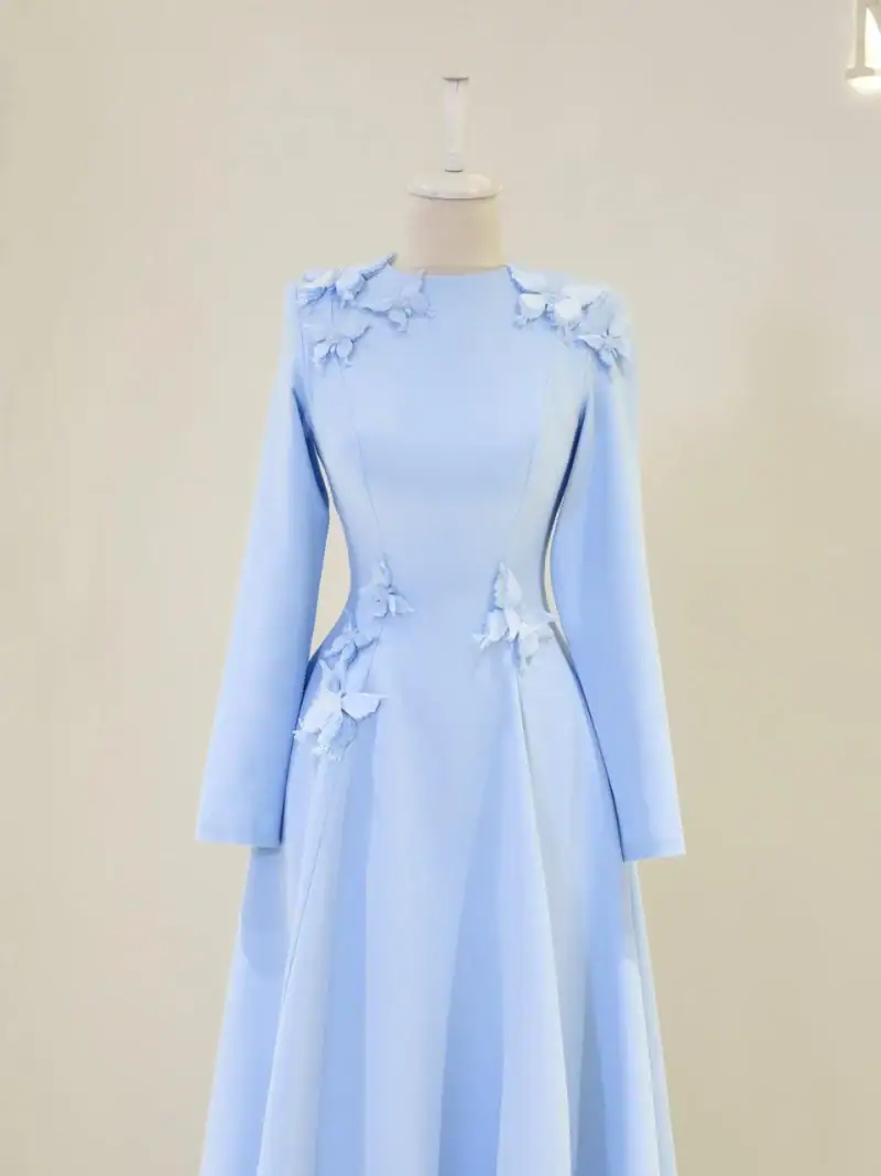 Butterfly Modest Evening Dress