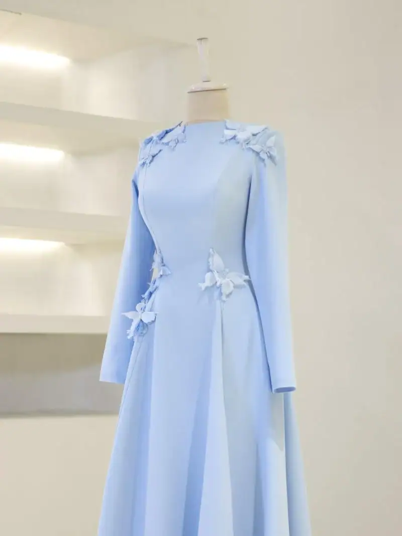 Butterfly Modest Evening Dress