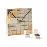 Luxurious gift box of Turkish Harem Chocolate with elegant packaging, gold accents, and an open chocolate box revealing delicious chocolates, perfect for gifting or indulging.