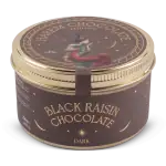 Rich, dark Turkish black raisin chocolate in elegant packaging, perfect for gift-giving or personal indulgence, with fast shipping from Turkey.