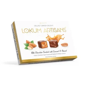Chocolate Covered Caramel Almond Turkish Delight - HazerBaba