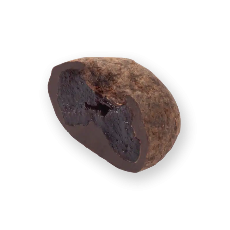 Soft black Turkish delight with powdered cocoa coating, sweet and rich flavor perfect for gifting or enjoying as a traditional treat.