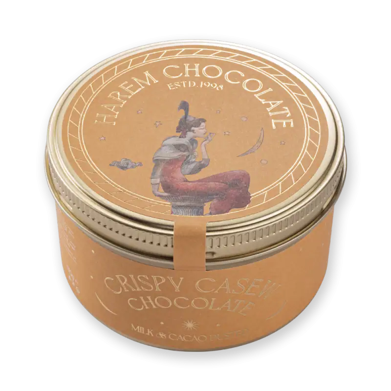 1. Handcrafted crispy case of Turkish chocolate with whimsical fairy illustration and celestial design, perfect for gifting or indulgence.
