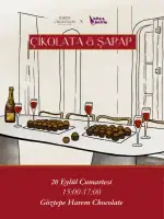 1. Dessert table with chocolates, cupcakes, champagne glasses, and a bottle, promoting Turkish chocolates and sweets with fast shipping.