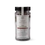 Rich Turkish black cacao nibs in a clear jar with a black lid, ideal for baking and snacking, emphasizing authentic Turkish chocolate products with fast shipping.