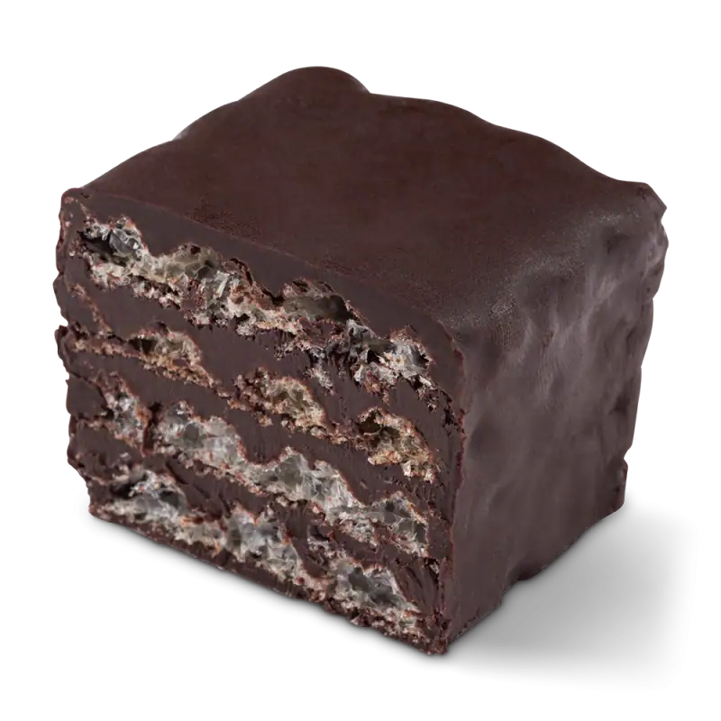 Rich chocolate layered dessert with crispy wafer layers and smooth chocolate coating, perfect for authentic Turkish sweet indulgence.