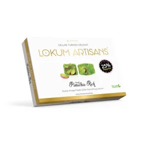 Double Pistachio Turkish Delight with Powdered Pistachio Coating - HazerBaba