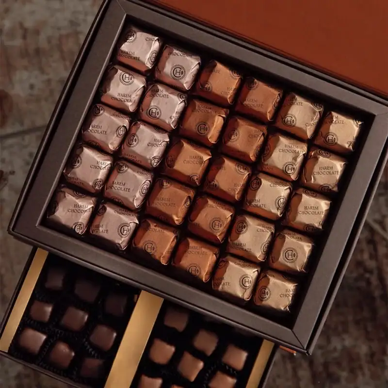Luxurious Turkish chocolate assortment in elegant gift box, perfect for special occasions and chocolate lovers.