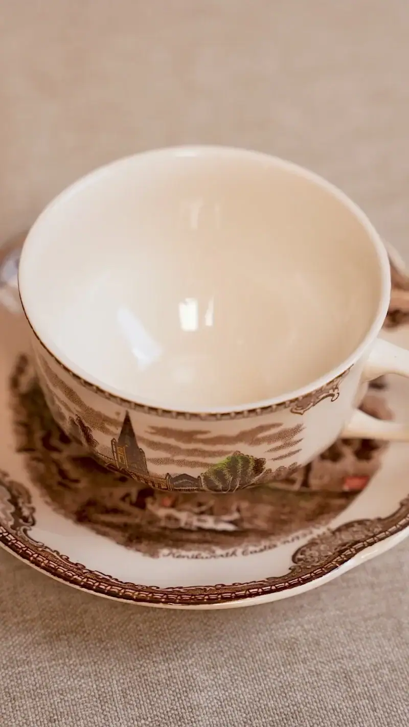 Elegant Turkish porcelain teacup with traditional design, perfect for Turkish tea lovers and collectors.