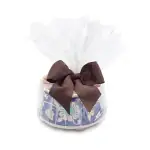 Vibrant Turkish ceramic bowl wrapped in clear plastic with a elegant brown ribbon bow, perfect for authentic Turkish gifts or decor from Shop of Turkey.