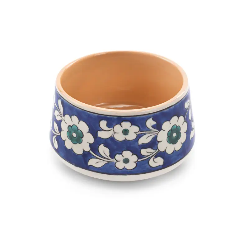 Vase with traditional Turkish floral tile design, blue and white ceramic, decorative art piece, handmade craftsmanship, perfect for home decor or gift.