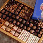 Assorted Turkish chocolates and sweets in a luxurious gift box, perfect for gifting or enjoying premium Turkish confections. Fast shipping from Turkey available.