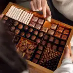 Assorted Turkish chocolates in a luxurious gift box, featuring a variety of flavors and textures. Perfect for gifting or indulging in premium Turkish confectionery delights.
