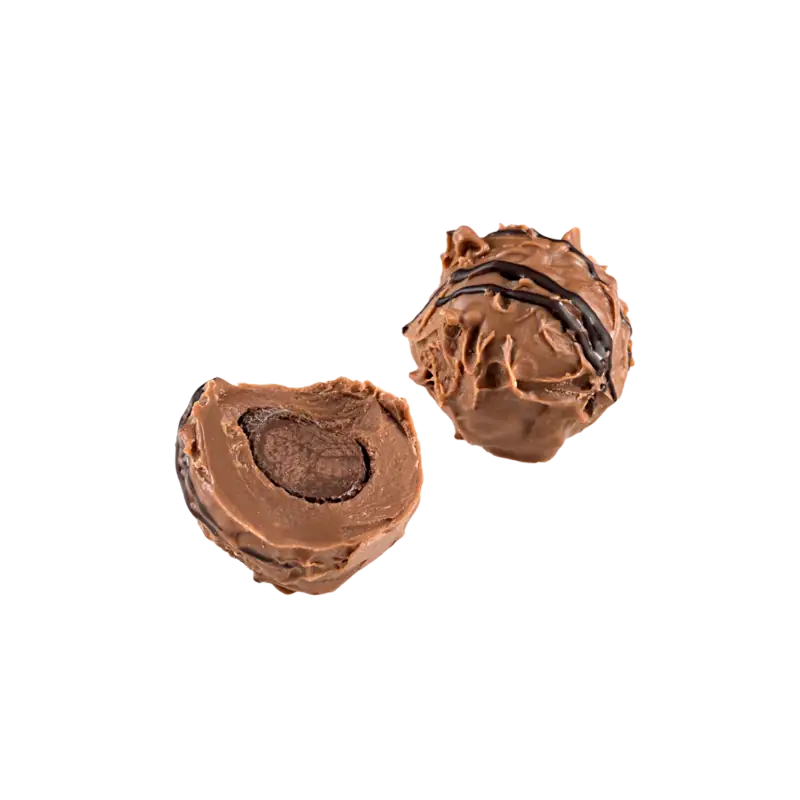 Rich chocolate truffles with smooth filling and decorative drizzles, perfect for gifting or indulging, available at Shop of Turkey with fast shipping.