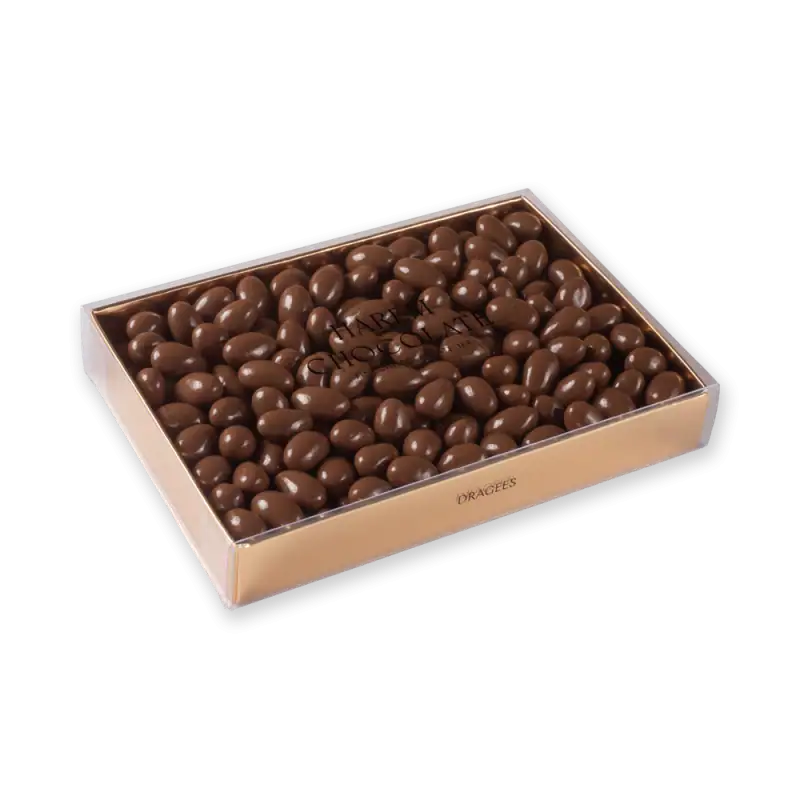 1. Assorted milk and dark chocolate candies in a gold box, perfect for gifts and celebrations from Shop of Turkey.