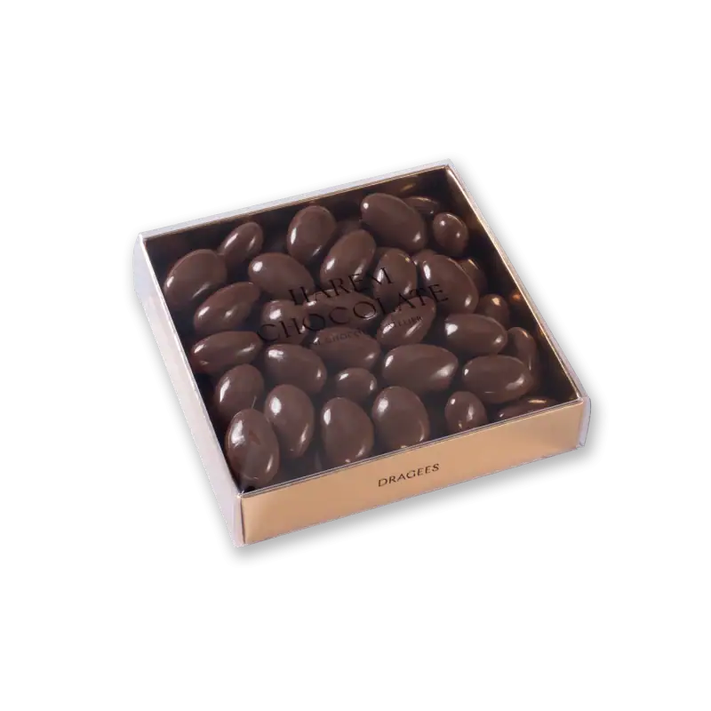 Creamy Turkish chocolate almonds in a luxurious gift box, perfect for indulging or gifting. Enjoy authentic Turkish confections with fast shipping from Turkey.